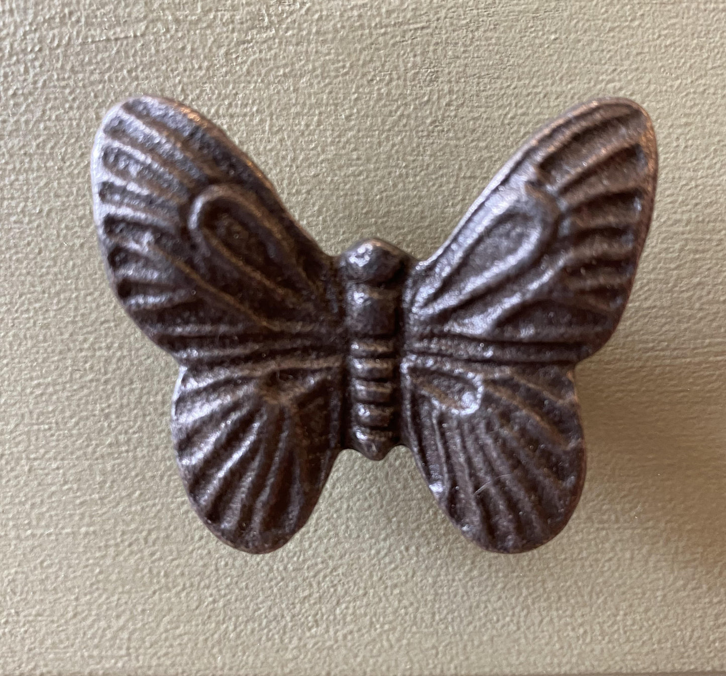 Cast Antique Iron Butterfly Cupboard Knob