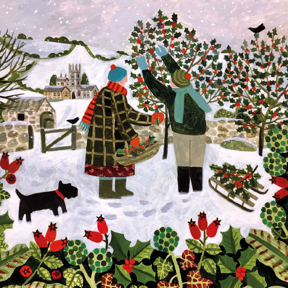 Gathering the Holly Chistmas Card Pack of 8