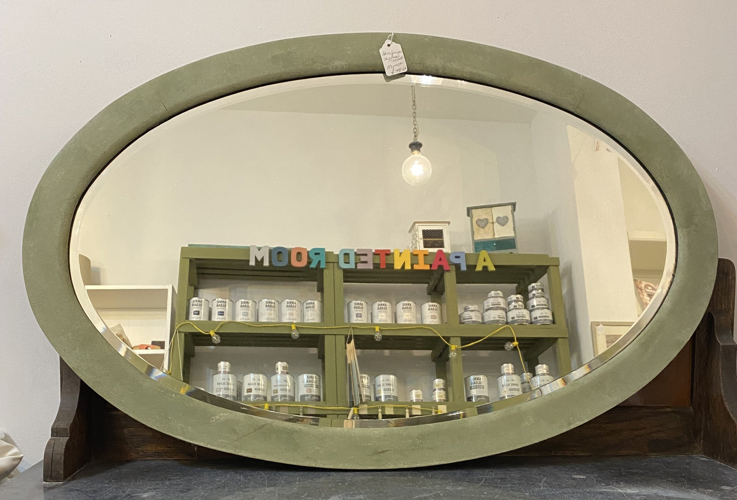 Handpainted Stipple Effect Oval Mirror