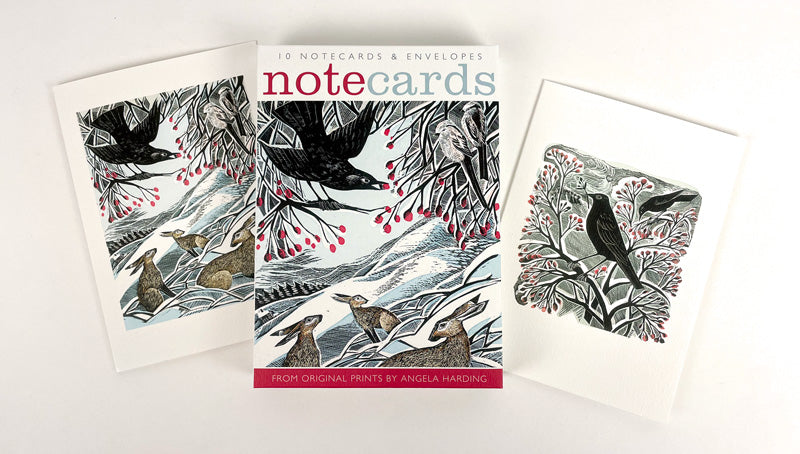 Hares in Conversation-Blackbirds and Berries Notecards