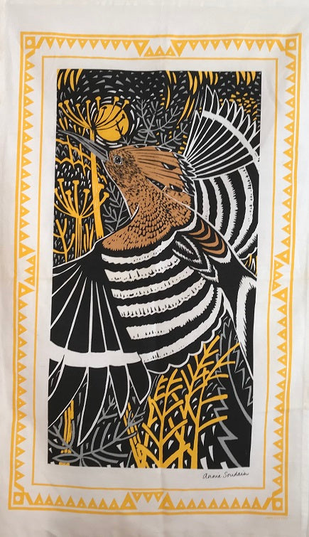 Lino Cut Design Bird Tea Towels