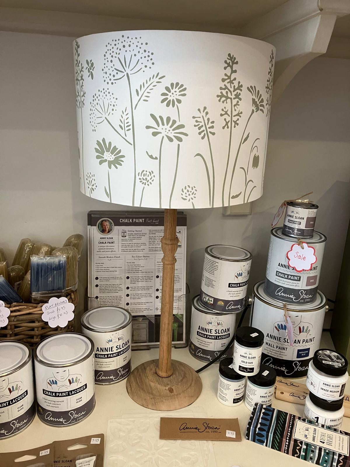 Meadow Flowers Stencilled 30cm Drum Lampshade