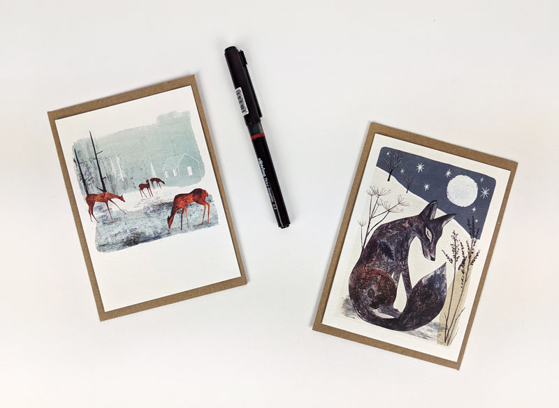 Midnight Fox - Woodland Clearing Notecards