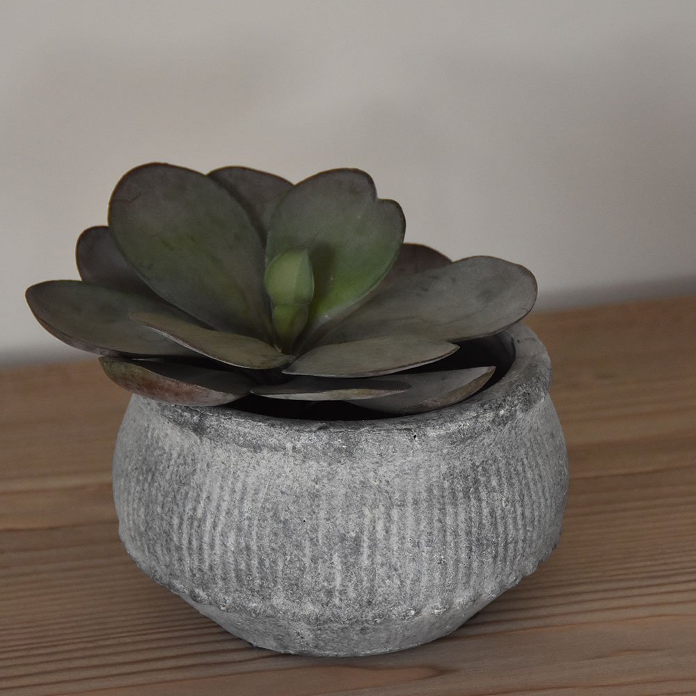 Ribbed Grey Wash Planters