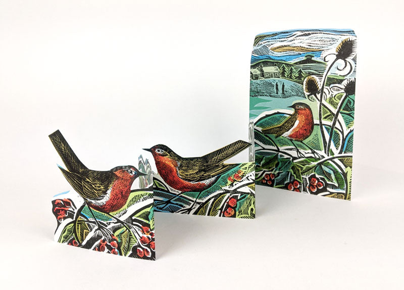 Robins & Teasels 3D Card