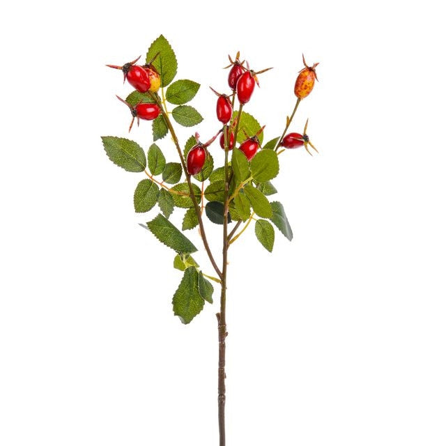 Rose Berry Spray Red 55cm