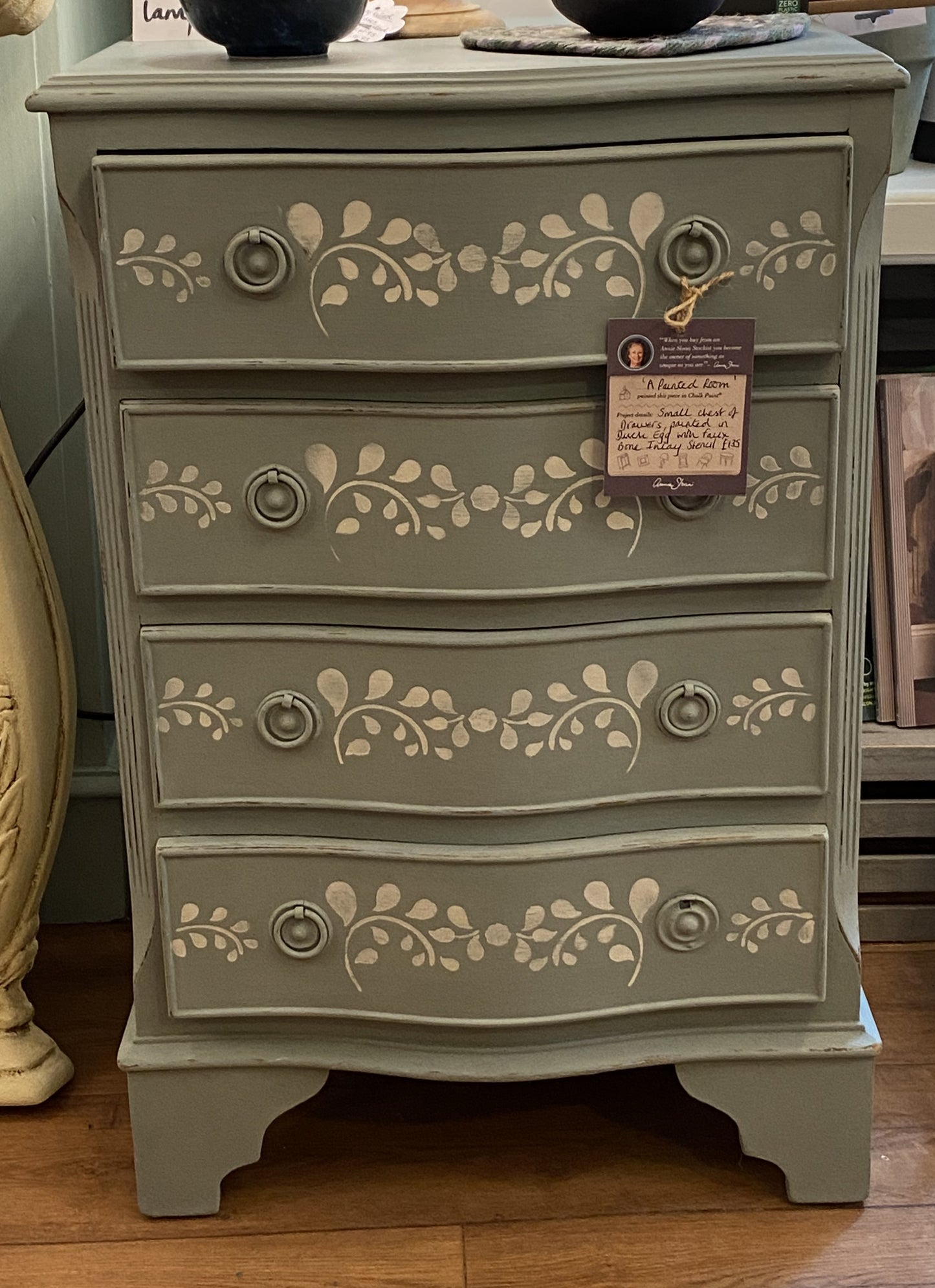 Stencilled Small Chest of Drawers