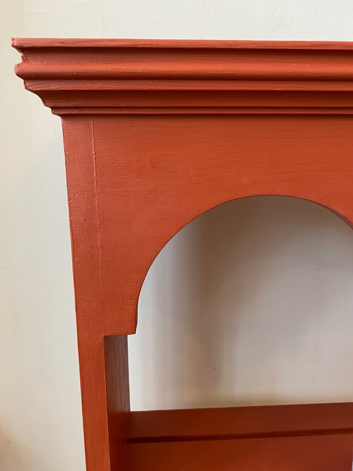 Paprika Red Pine Decorative Wall Shelving and Plate Rack