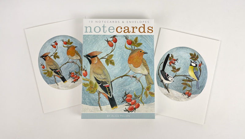 Waxwing & Robin - Long-Tailed Tit & Blue Tit Notecards