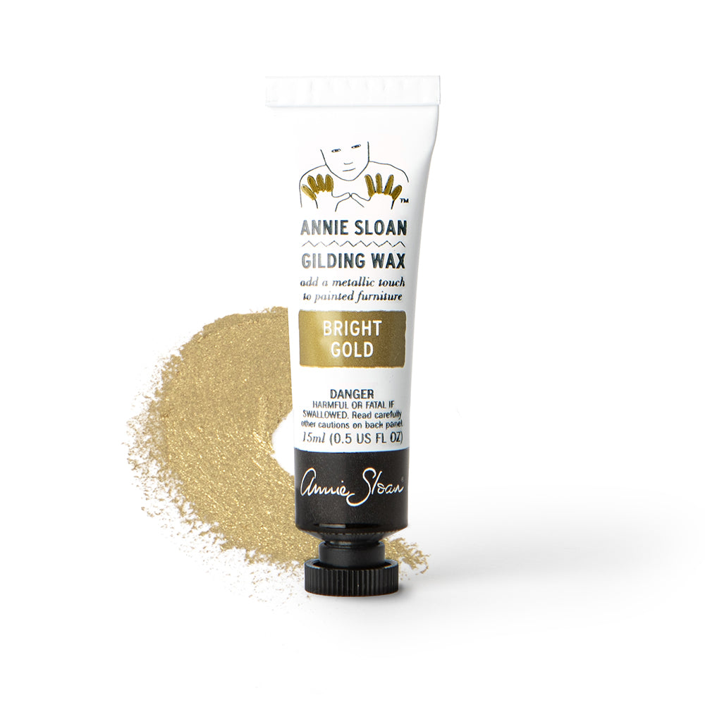Annie Sloan Bright Gold Tube and Swatch Comp Gilding Wax