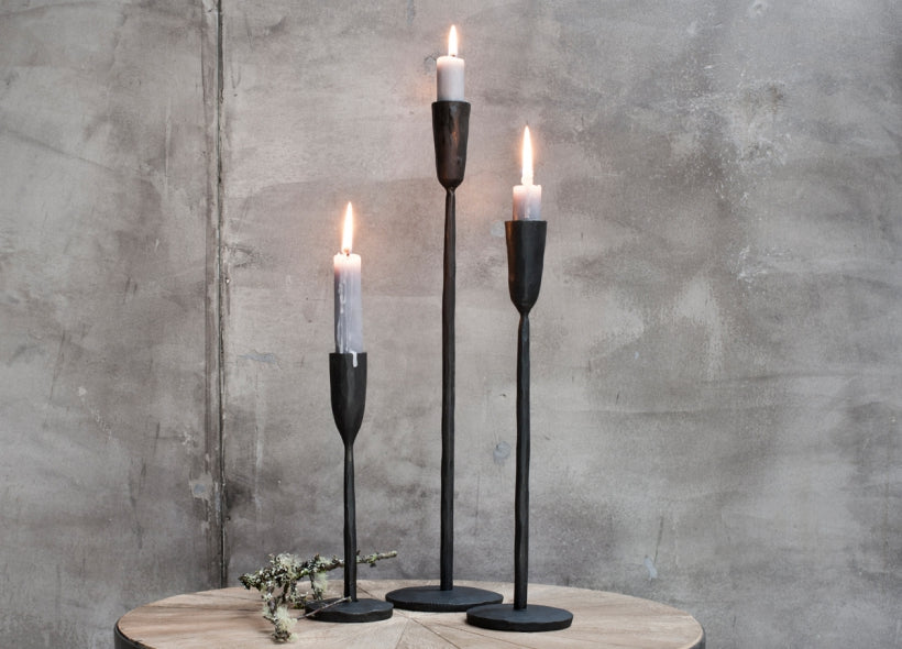Mbata antique black candlestick