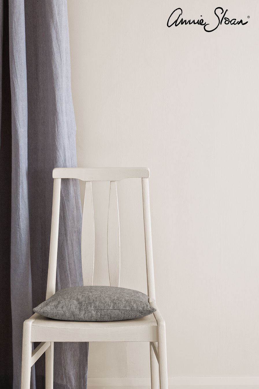 Original-Wall-Paint-by-Annie-Sloan-lifestyle, Linen Union in Emile + Graphite curtain, Linen Union in Graphite + Old White cushion image 1