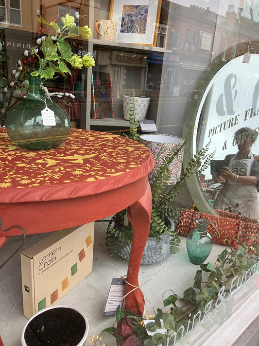 Circular Table Painted in Paprika Red Chalk Paint