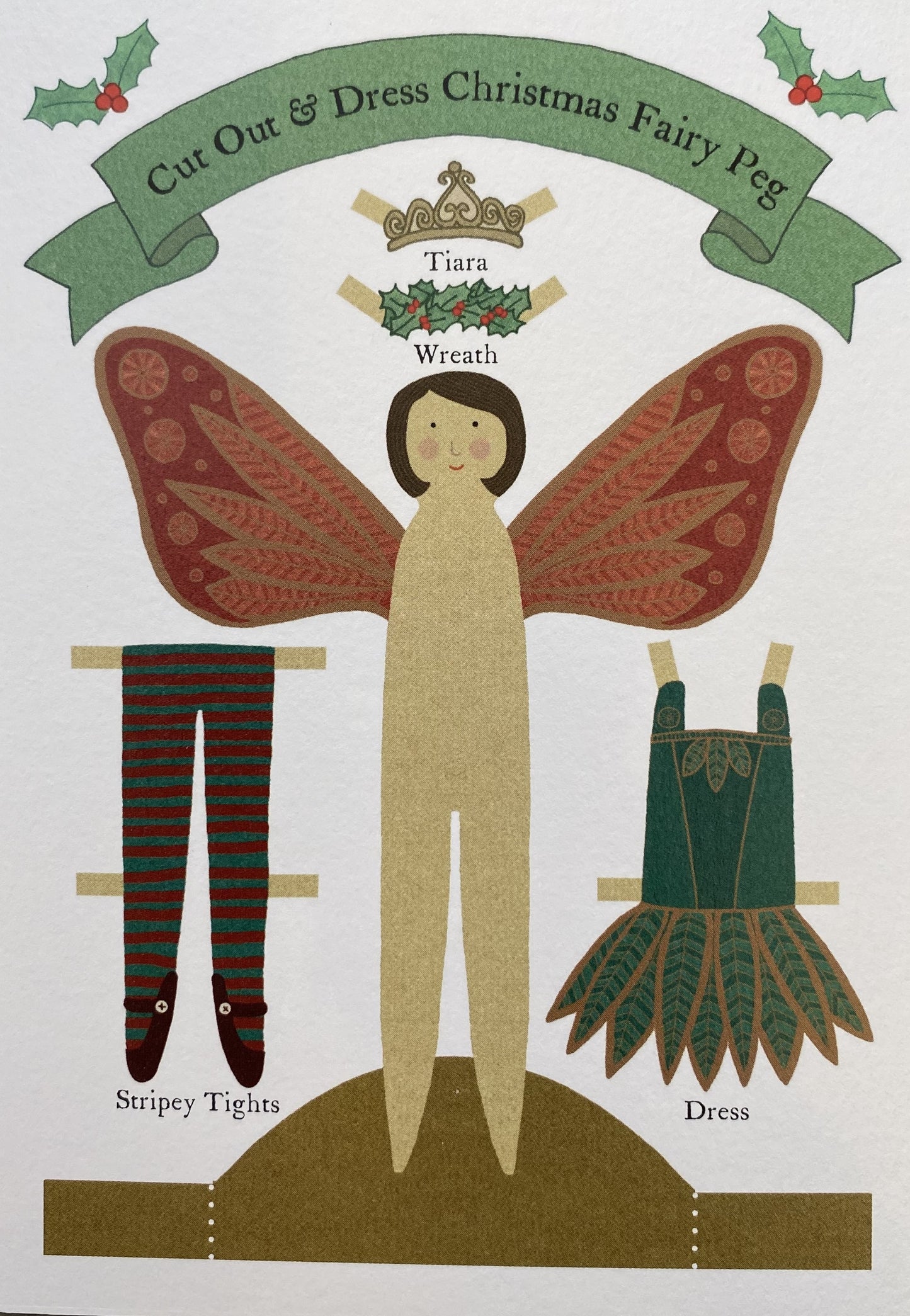 Cut Out and Dress Christmas Fairy Card