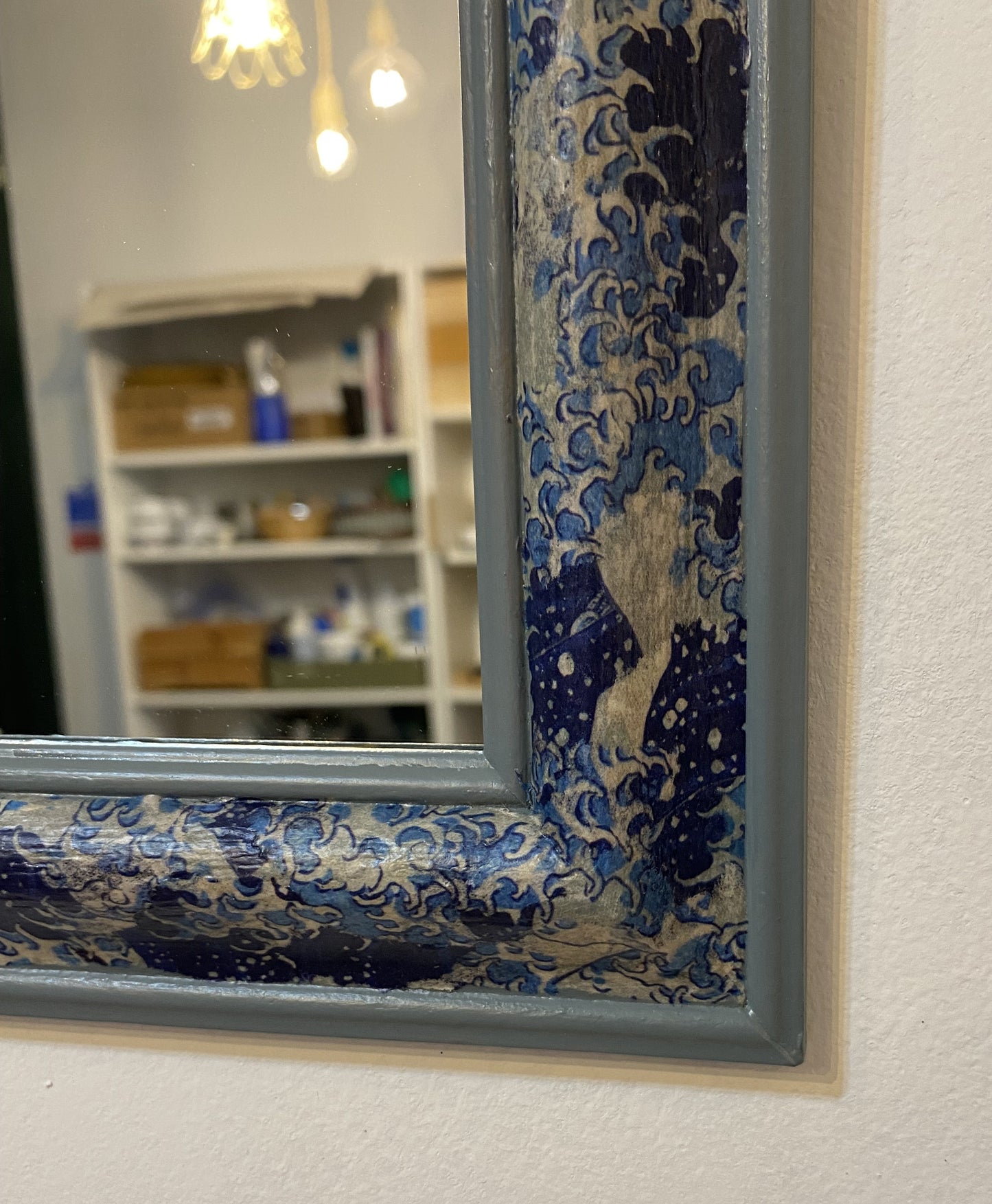 Decoupaged Wave Mirror