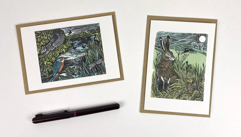 Hidden Hares and Kingfisher & Squirrel Notecards