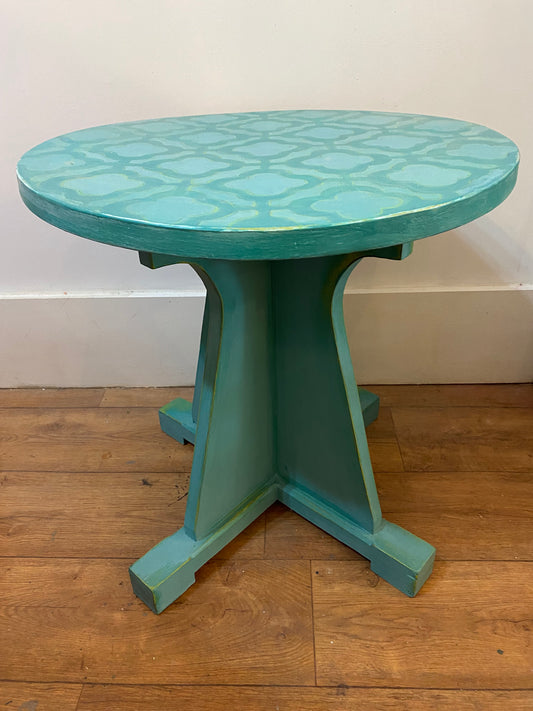 Stencilled Circular Table Painted in Provence Chalk Paint