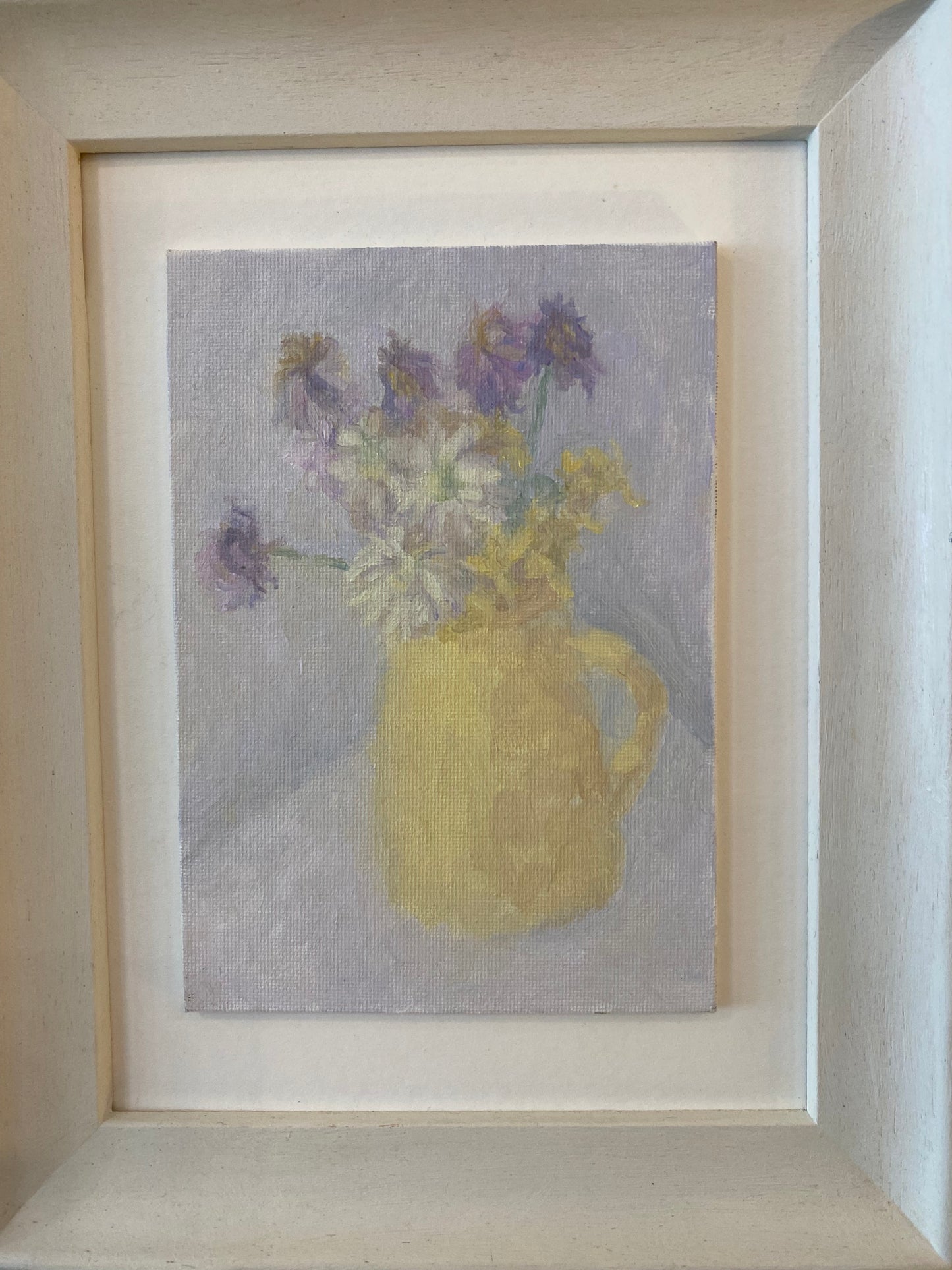 Fading Flowers in the Yellow Jug Oil on Board by Kate Marsden