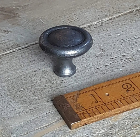 Domed Rim Button Cast Iron Knob