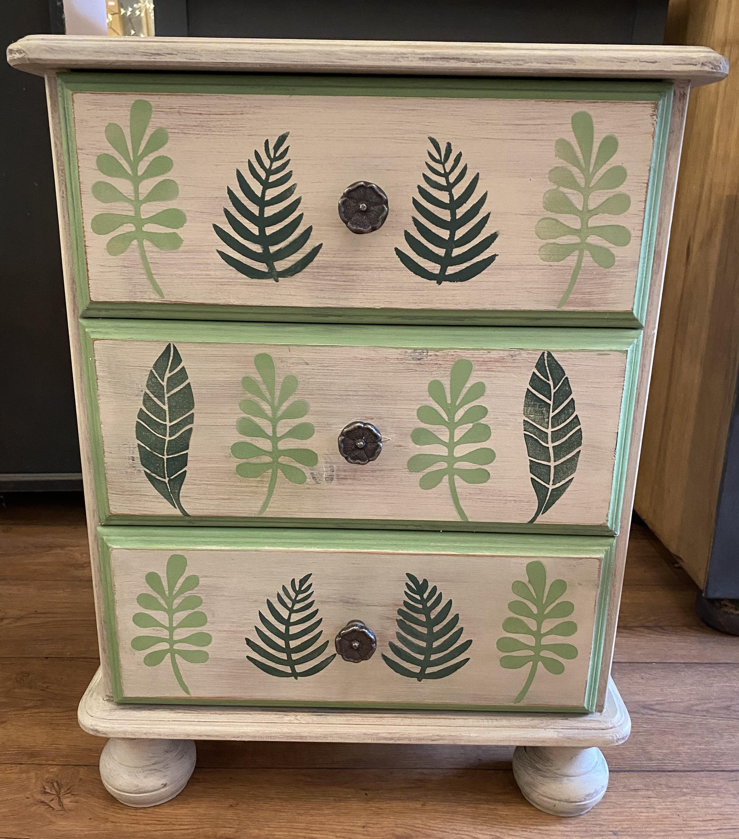 Leaf Stencilled Drawers