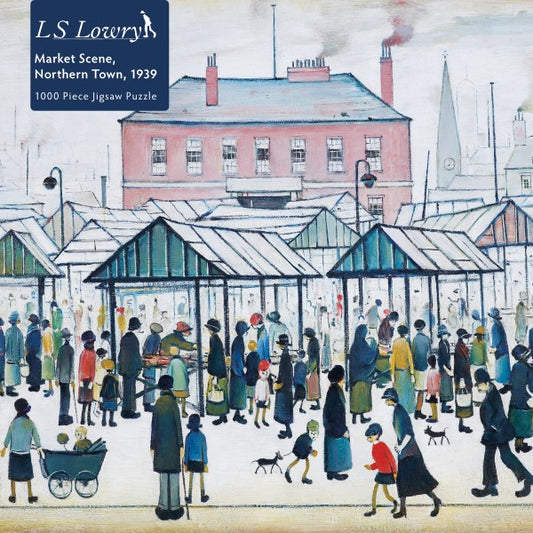 L S Lowry: Market Scene Northern Town 1939 1000 Piece Jigsaw Puzzle