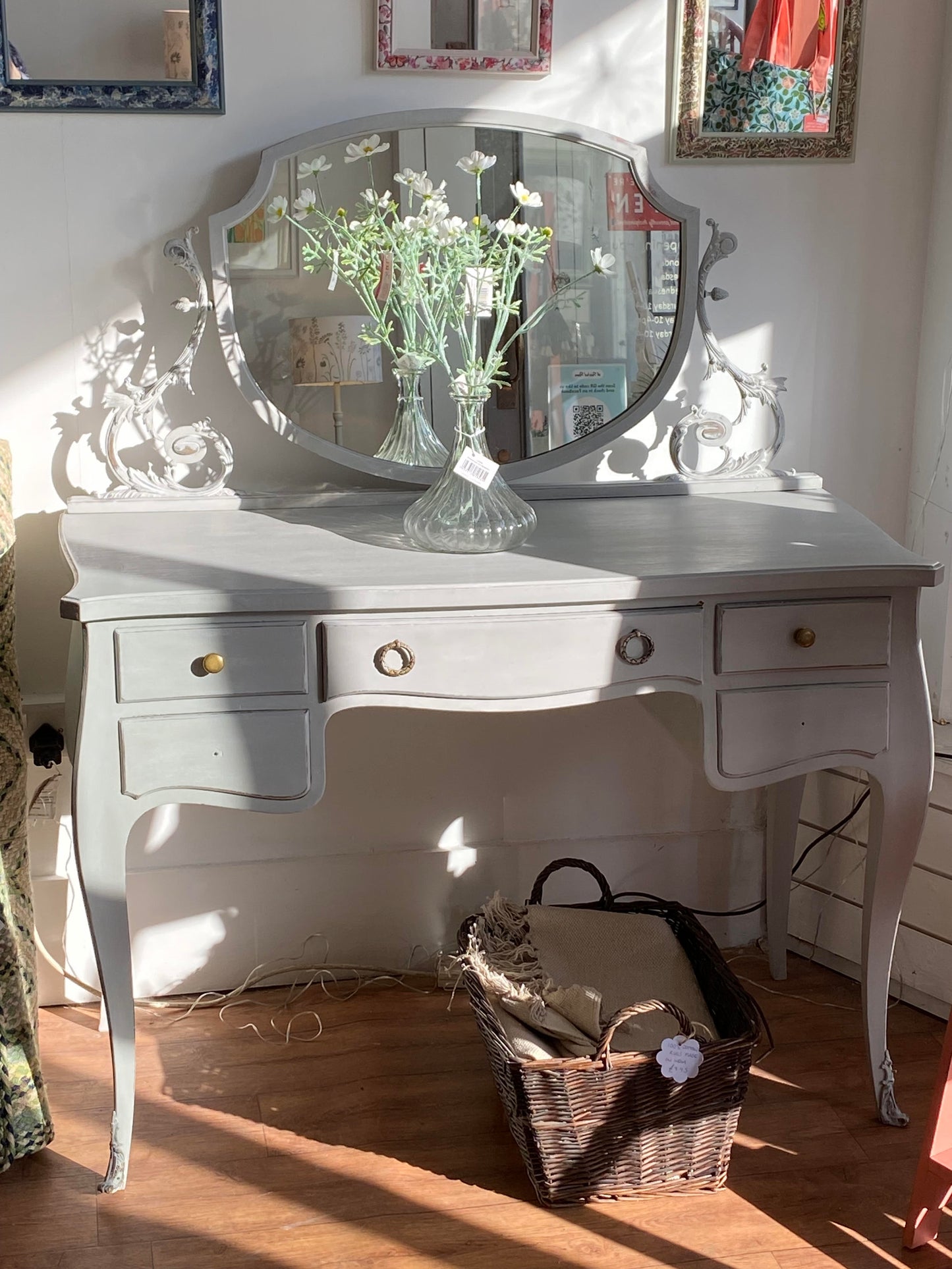 Paris Grey French Style Dressing Table