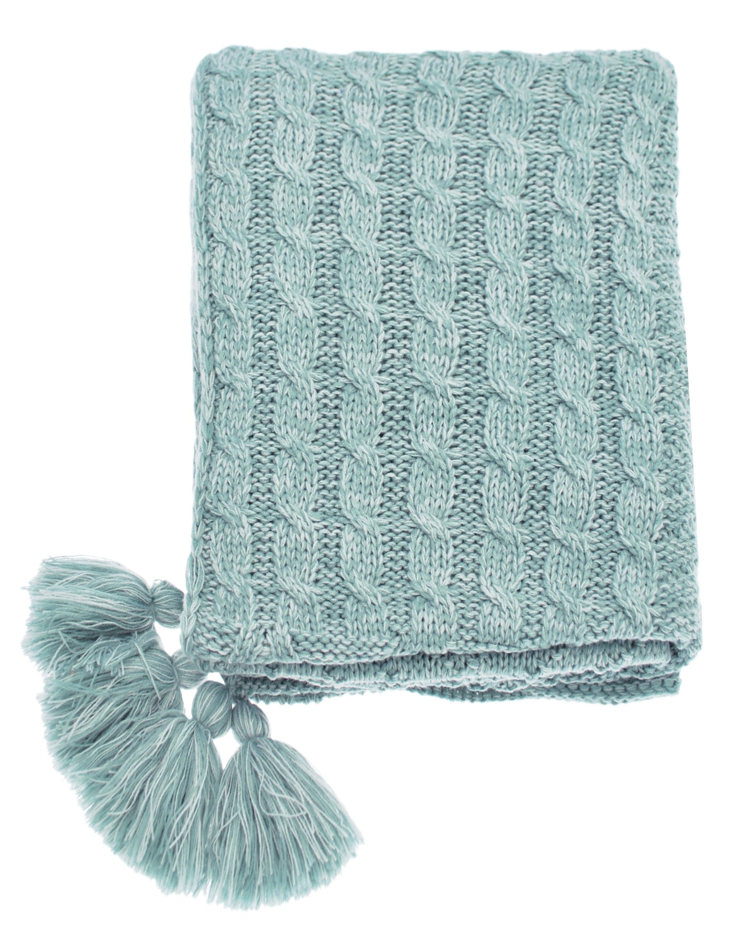 Patchwork Knitted Throw - Blue de Mer