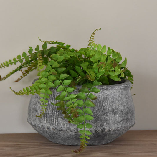 Ribbed Grey Wash Planters