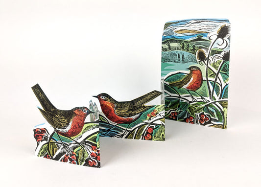 Robins & Teasels 3D Card
