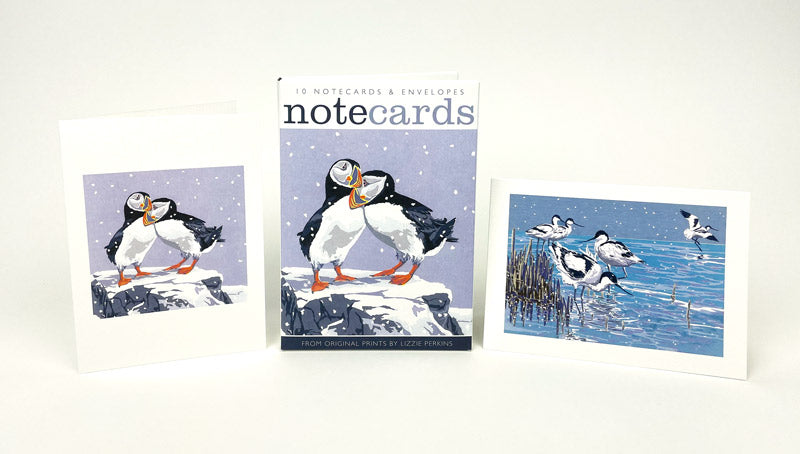 Snowy Puffins and Winter Avocets Notecards