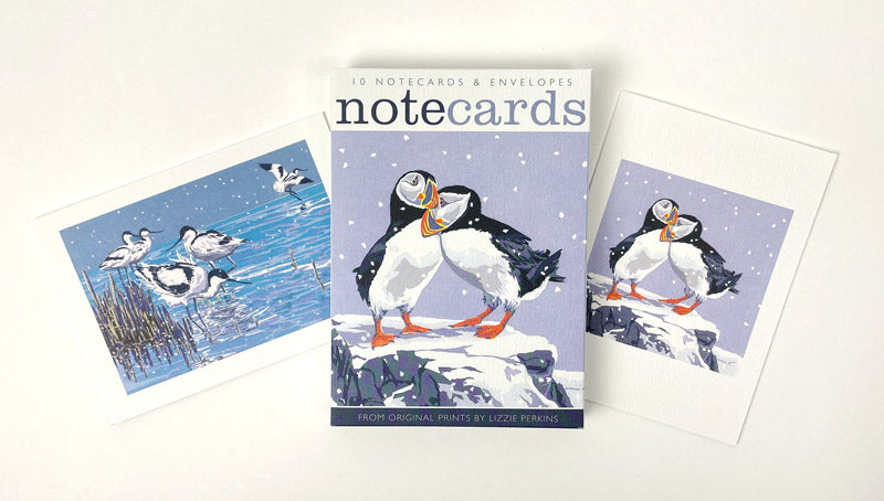 Snowy Puffins and Winter Avocets Notecards