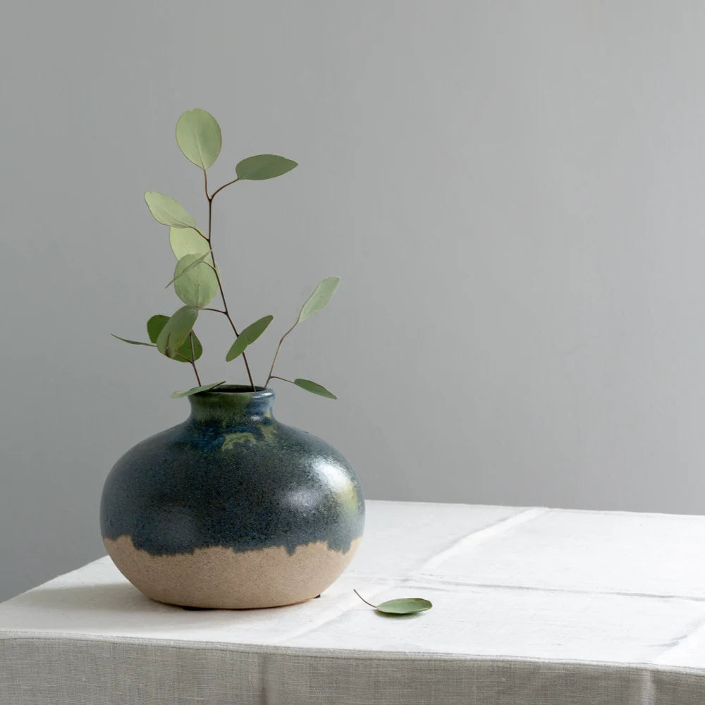 Stem Vase Blue-Green Dipped