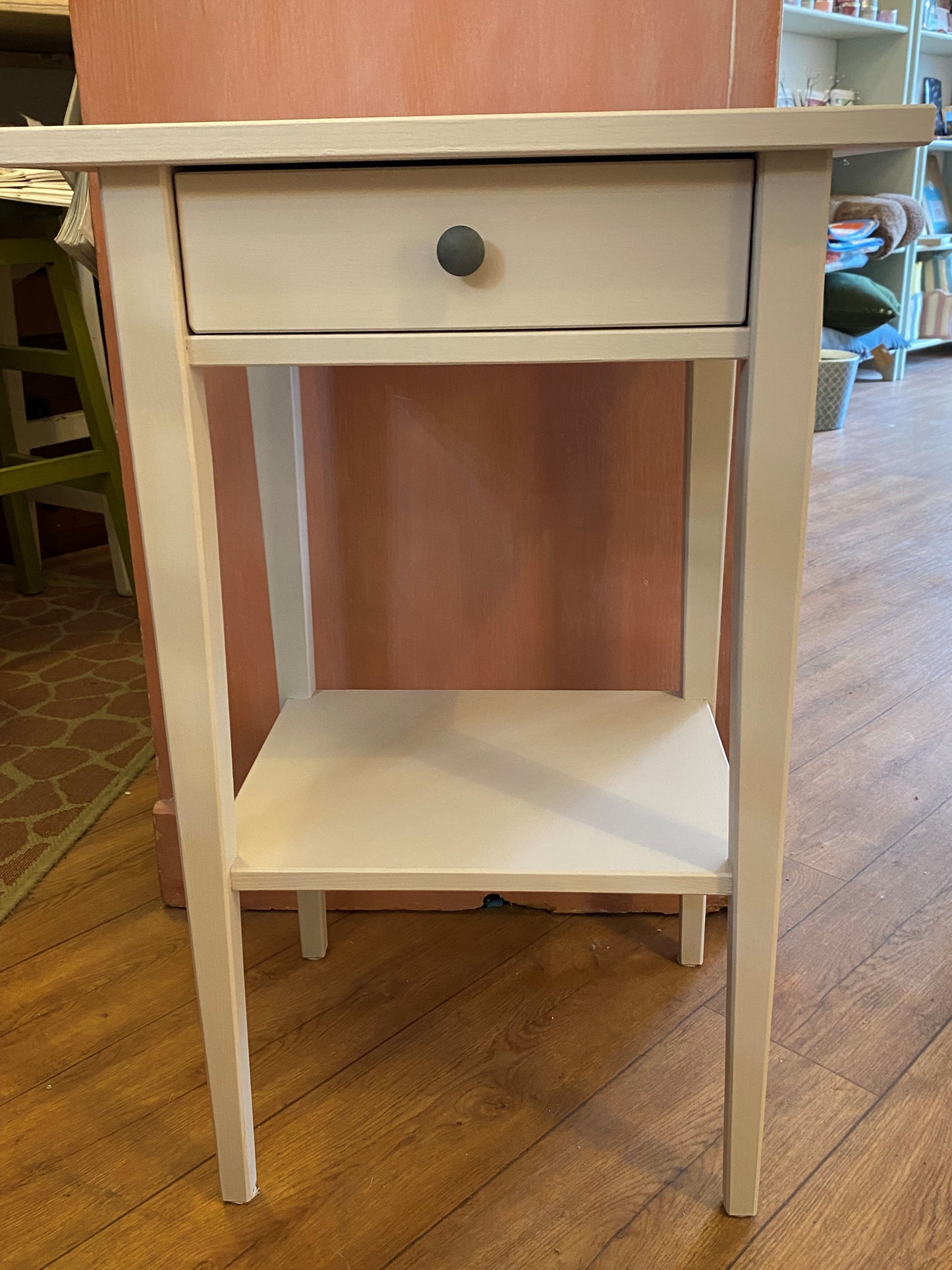 Tall Side Table Painted in Pointe Silk Satin Paint