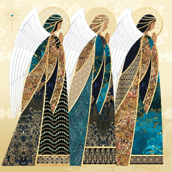 Three Angels Christmas Pack of 5 Cards