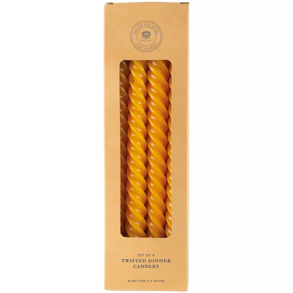 Twisted Dinner Candle Ochre