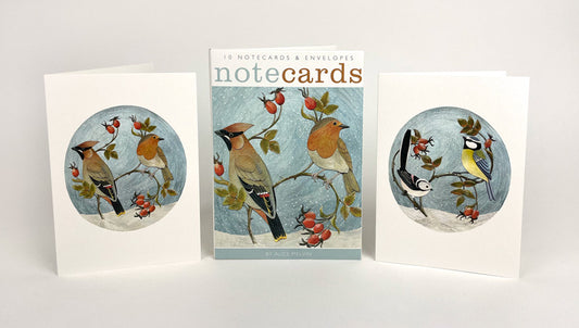 Waxwing & Robin - Long-Tailed Tit & Blue Tit  Notecards